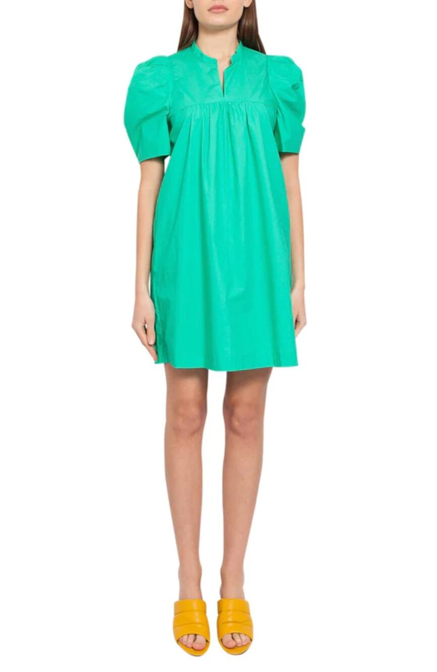 BAUM UND PFERDGARTEN Puff Sleeve Mini Dress Cotton Mint Green Women's 38 / US 8